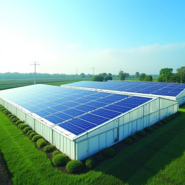 Painéis solares sobre estufas de cultivo FlorBella